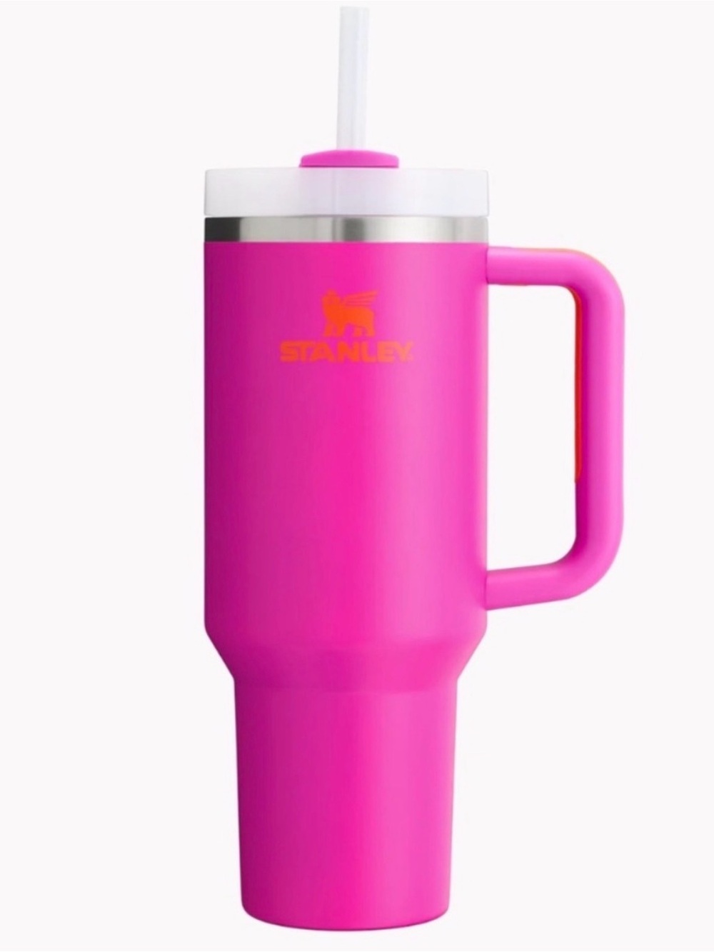 Stanley Hot Pink Insulated Tumbler with Handle and Straw 40oz